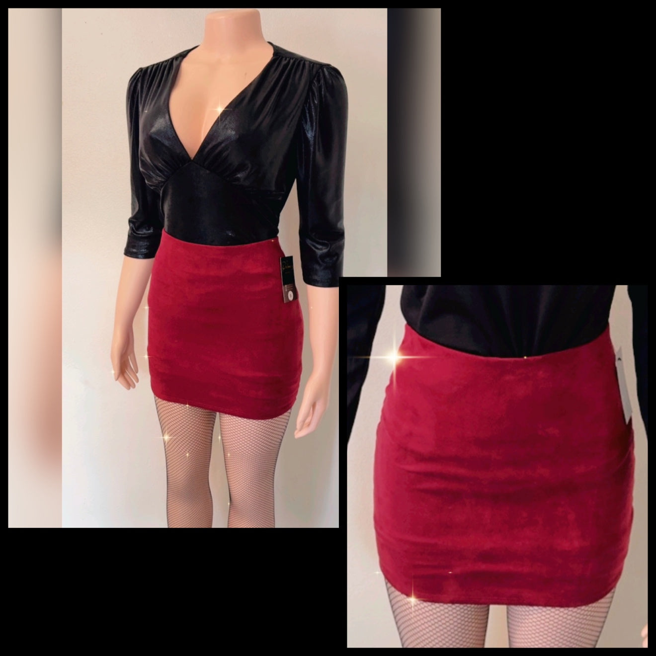 Burgundy Mini Skirt