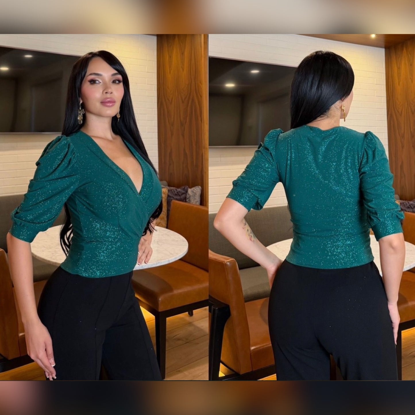 Glitter Blouse (Green)
