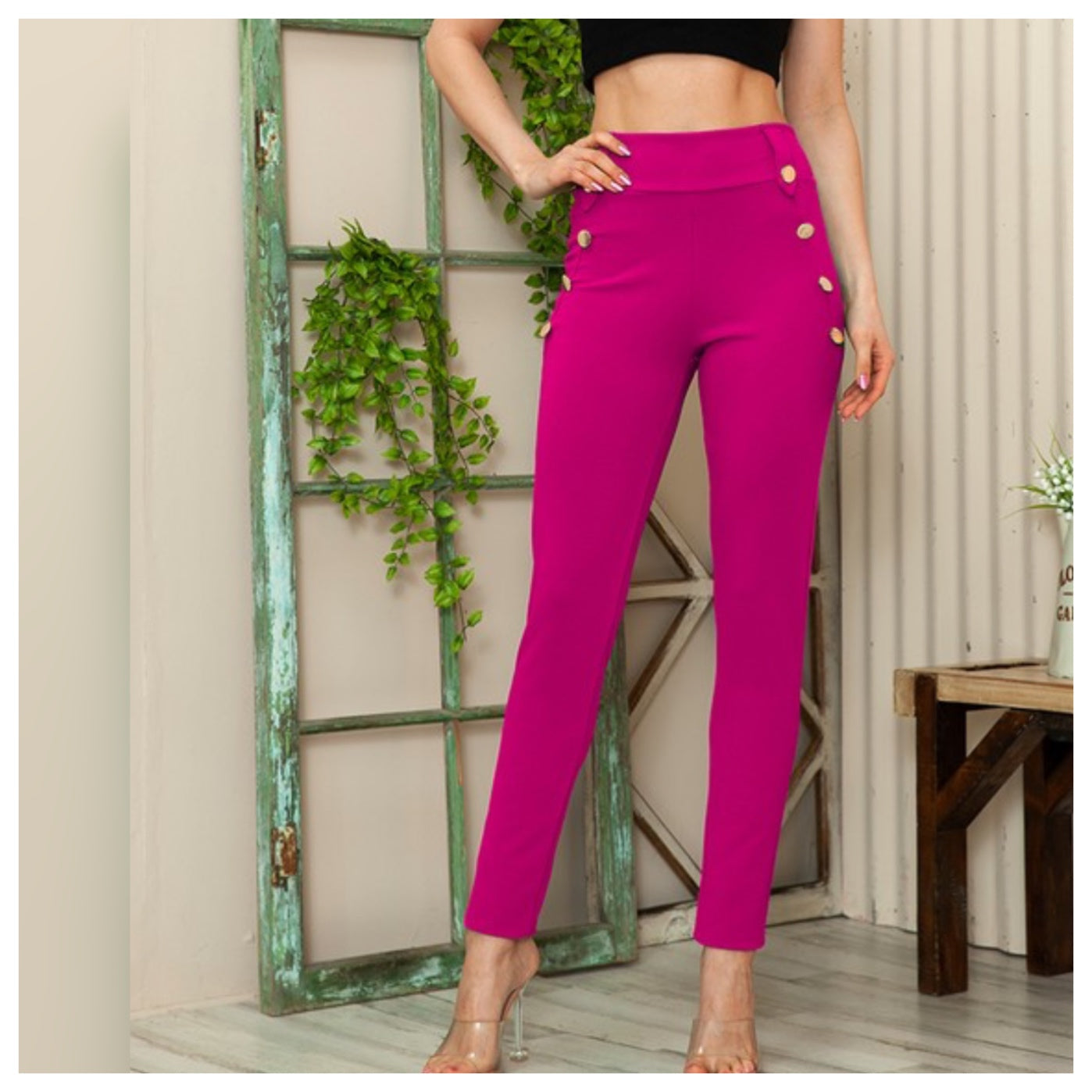 Paulina Skinny Pants (Fuchsia)