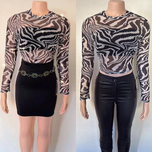 Zebra Crop Top